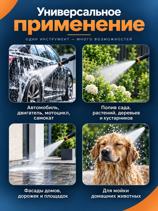 Simsiz mini avtomobil yuvish moslamasi, uy sharoitida