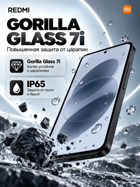 Смартфон Redmi Note 17, 8/256ГБ, 7700мАч батарея, 120Гц AMOLED экран, 45Вт быстрая зарядка
