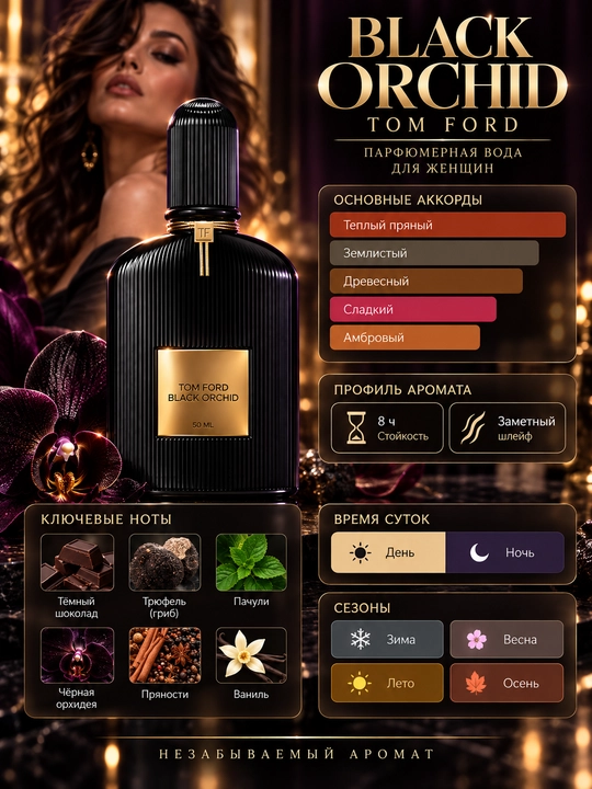 Atir Black Orchid Tom Ford, sharqona, gul, ayollar atirlari