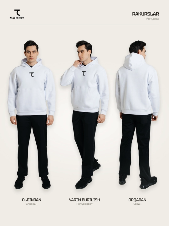 Erkaklar uchun xudi 7SABER Essential Fit kapyushonli