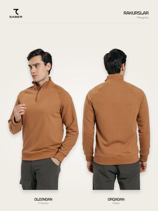 Мужской свитшот 7SABER Urban Comfort с воротником на молнии