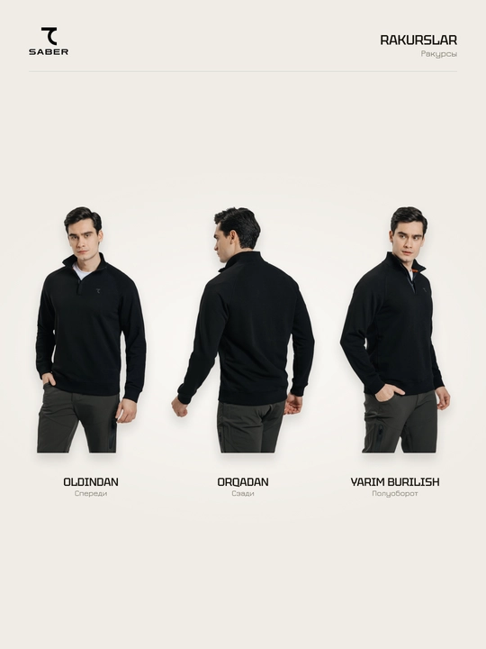 Erkaklar svitshoti 7SABER Urban Comfort zamokli yoqali