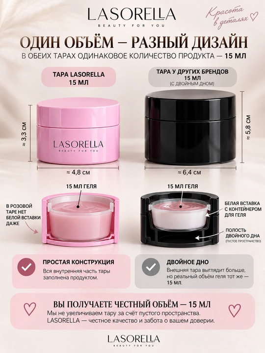 Гель для моделирования, наращивания, builder Lasorella, 15 мл