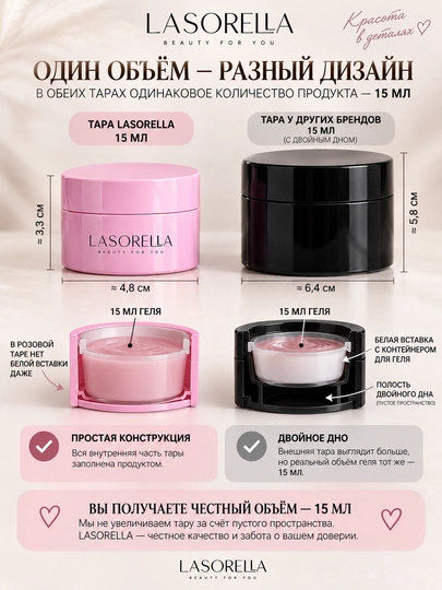 Гель для моделирования, наращивания, builder Lasorella, 15 мл