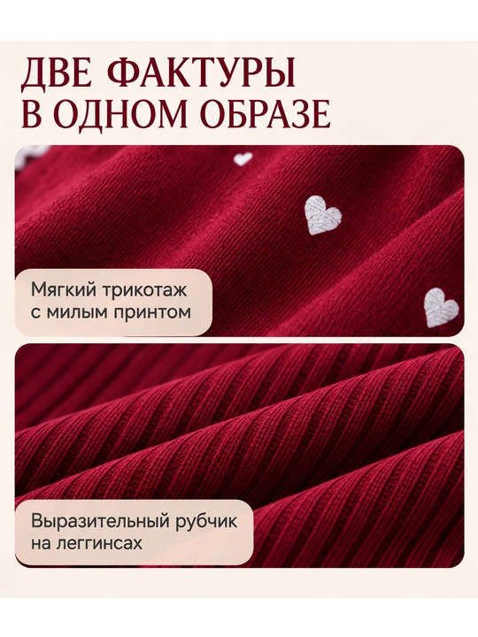 Комплект для девочки: свитшот с воротником и легинсы, 6–36 месяцев