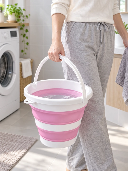 10 litrli buklanadigan plastik chelak, tozalash, kir yuvish, dala va avtomobil uchun
