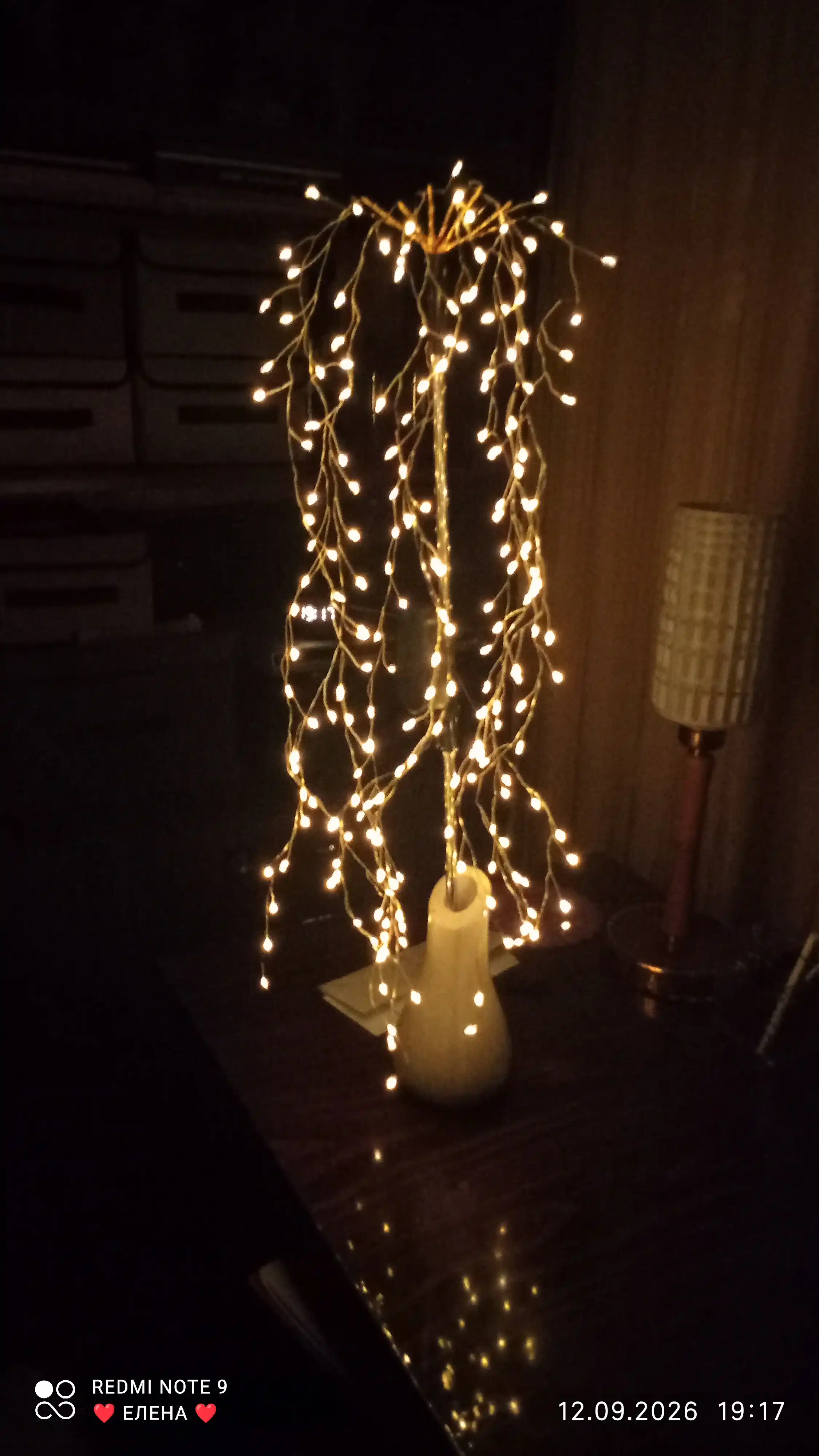 Quyosh batareyasida ishlaydigan Shudring-Yomg‘ir bog‘ chirog‘i, 200 LED, 75 sm, iliq yorug‘lik