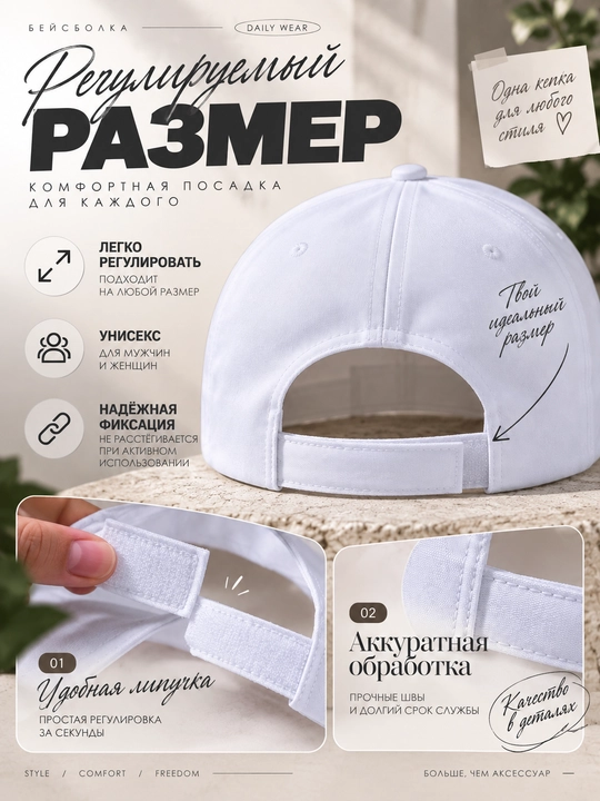 Ayollar va Erkaklar uchun oq kepka unisex