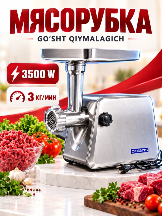 Elektr go'sht qiymalagichi, 2000-3500 Vt - 
