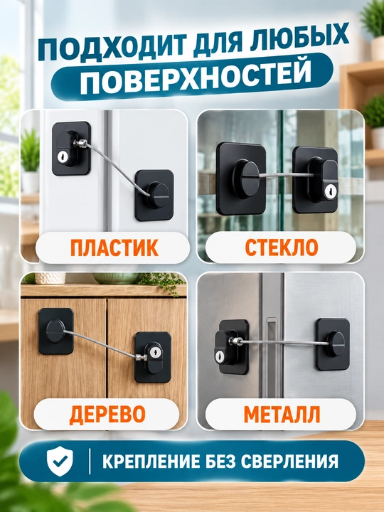 Замок блокиратор на окон и раздвижные двери, ограничитель оконный для безопасности детей