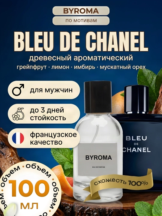 Парфюм мужской по мотивам Bleu de Chanel, стойкие, парфюмерная вода 100 мл - 