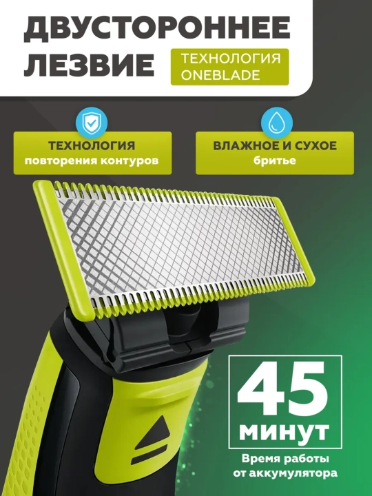 Триммер для бороды и усов Philips OneBlade QP2824 - 