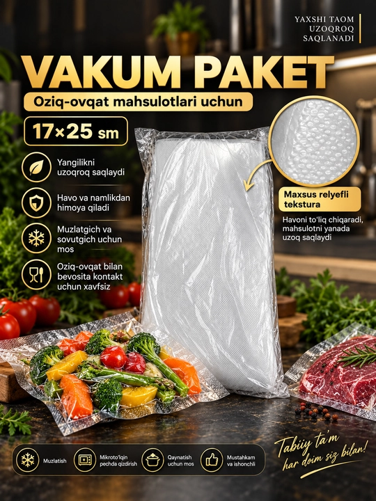Пакеты для вакуматора рифленые для вакууматора, вакумного упаковщика