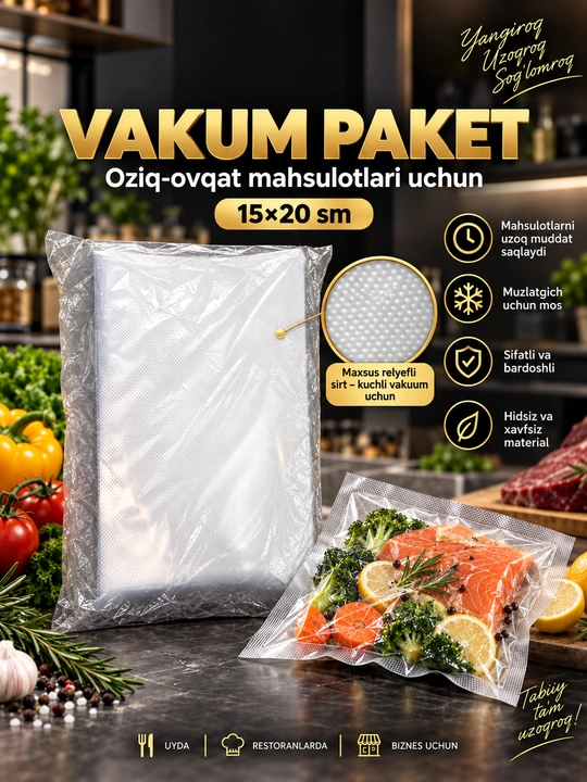 Пакеты для вакуматора рифленые для вакууматора, вакумного упаковщика