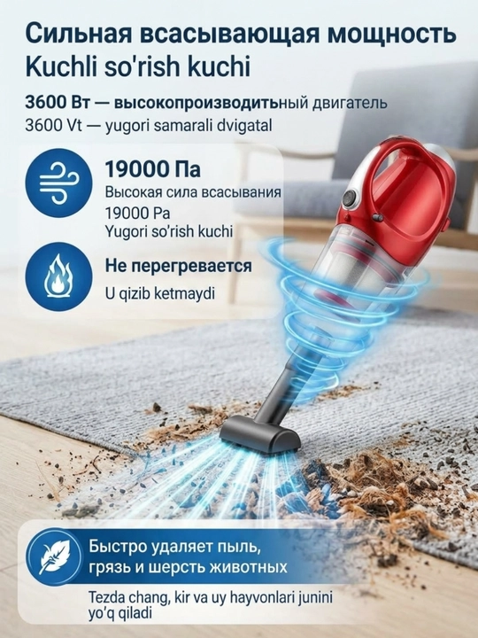 SOKANY ручной пылесос SK-13048, вертикальный pilesos, сухая уборка, HEPA фильтр - 