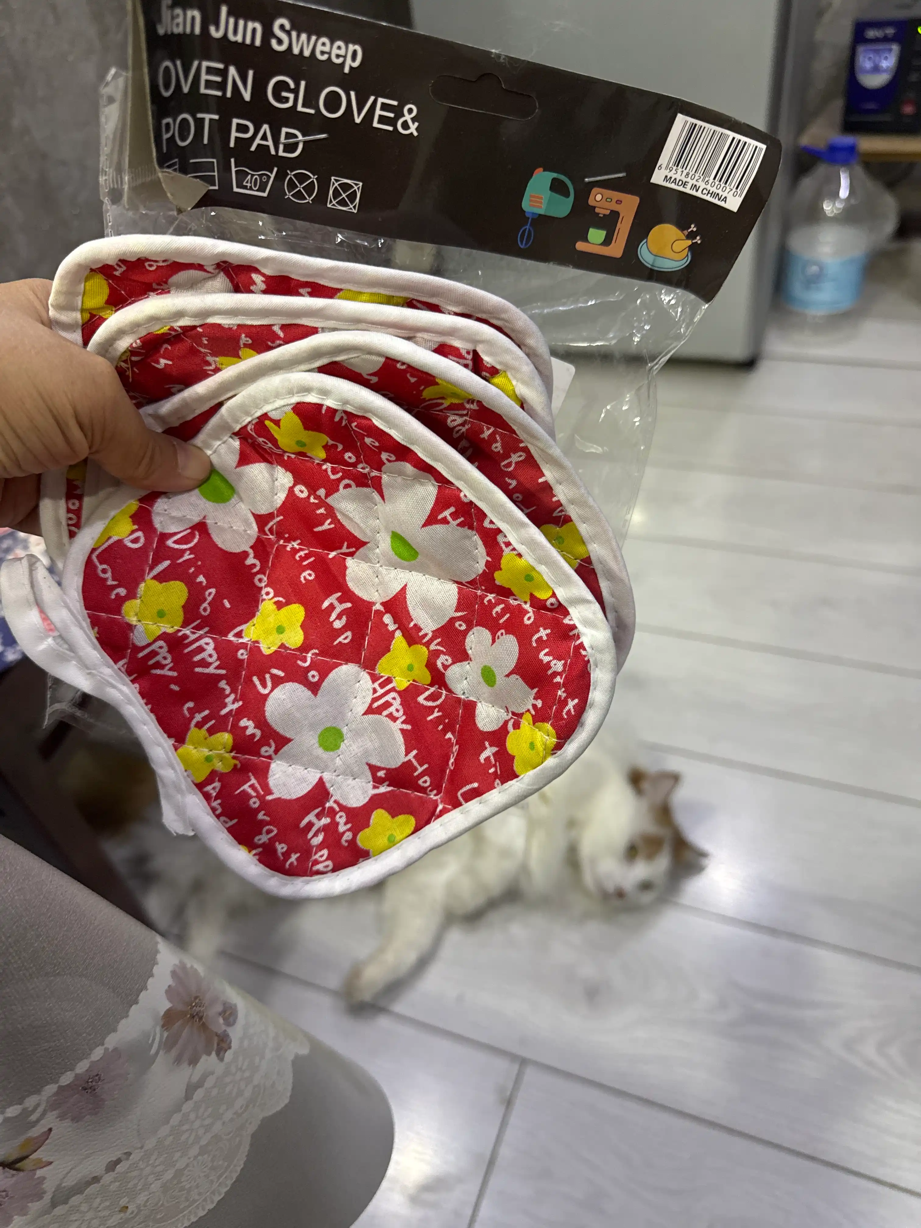 Прихватки, набор прихваток, кухонные прихватки, прихватки 4 штуки, хлопковые прихватки