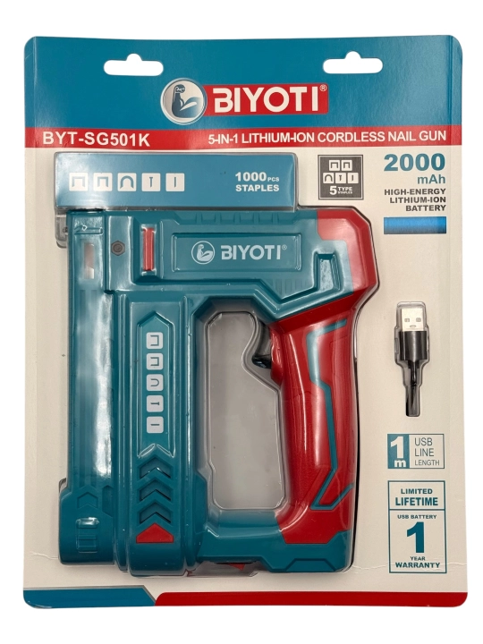 Аккумуляторный степлер BIYOTI BYT-SG501K 5 в 1, 3,7 В, 2000 мА·ч