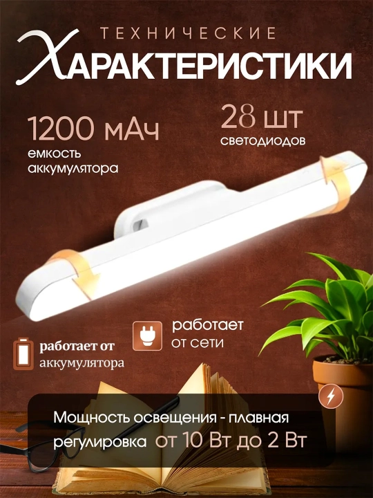 USB va magnit o'rnatish moslamasi bo'lgan simsiz chiroq