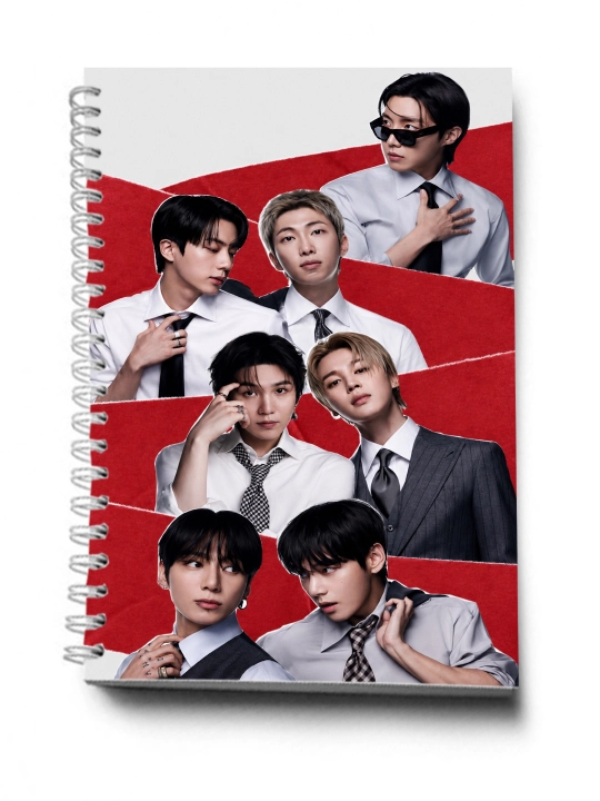 BTS, K-POP, bloknot va planner 2 tasi 1 da - 30 varaqli, 2 bo'limli