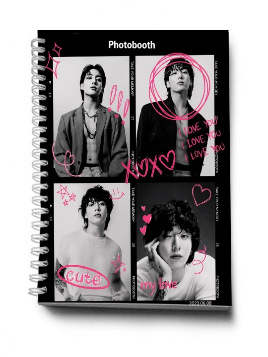 BTS, K-POP, bloknot va planner 2 tasi 1 da - 30 varaqli, 2 bo'limli