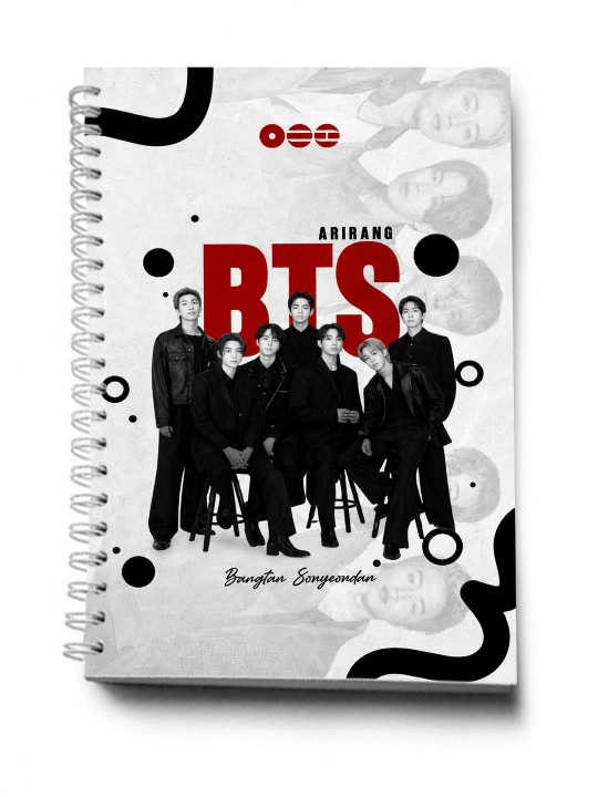 BTS, K-POP, bloknot va planner 2 tasi 1 da - 30 varaqli, 2 bo'limli