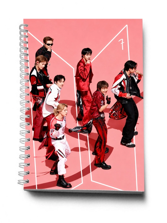 BTS, K-POP, bloknot va planner 2 tasi 1 da - 30 varaqli, 2 bo'limli