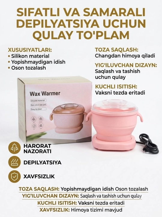 Vaks isitkich, depilyatsiya vositasi, mum erituvchi, vaks warmer, mum isitgich - 