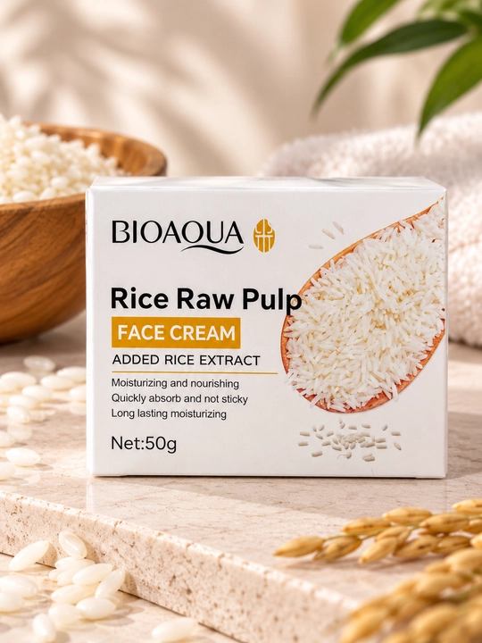 BIOAQUA Rice Raw Pulp guruch ekstrakti bilan yuz kremi, 50 g