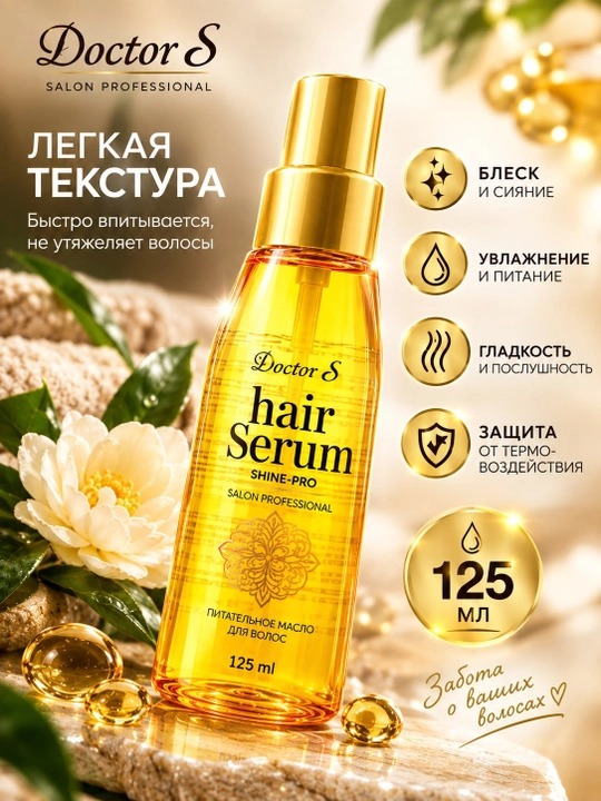 Doctor-S Hair Serum Shine-Pro 125 мл — питательное масло-сыворотка для волос