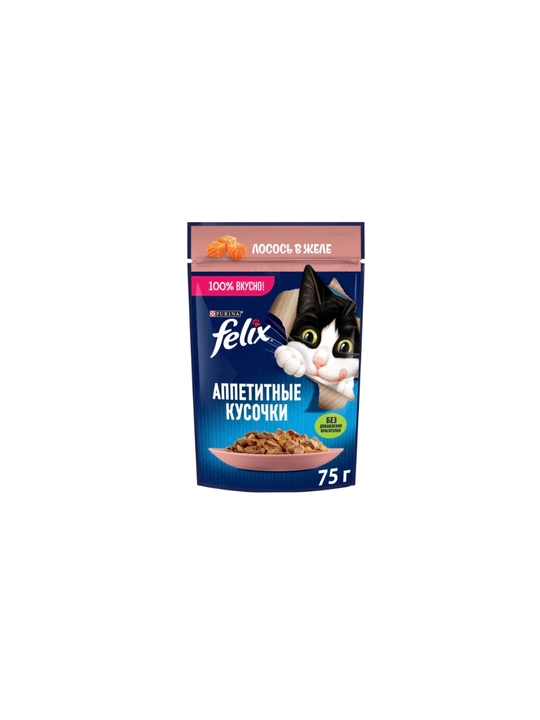 Корм для кошек Felix 75 г со вкусом лосося для взрослых - 