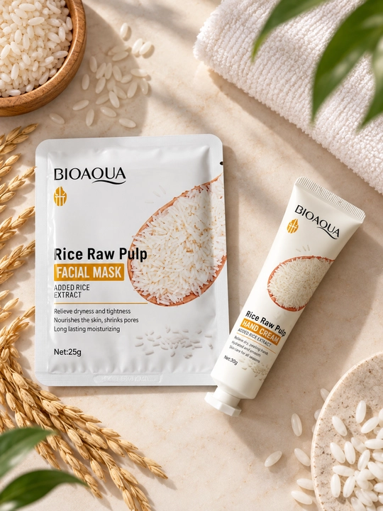 BIOAQUA Rice Raw Pulp guruch ekstrakti bilan qo‘l kremi, 30 g