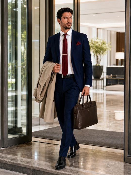 Erkaklar uchun sovg‘a to‘plami ELEGANT MAN 4/1: galstuk, zaponka, galstuk qisqichi, pashé