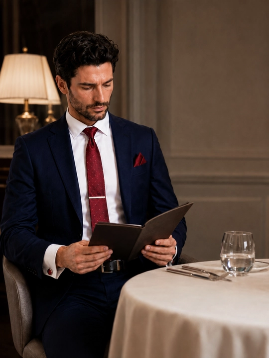 Erkaklar uchun sovg‘a to‘plami ELEGANT MAN 4/1: galstuk, zaponka, galstuk qisqichi, pashé