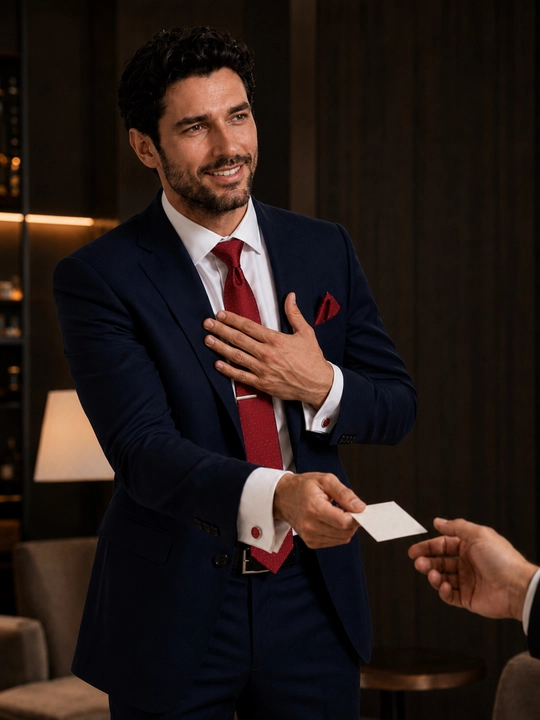 Erkaklar uchun sovg‘a to‘plami ELEGANT MAN 4/1: galstuk, zaponka, galstuk qisqichi, pashé