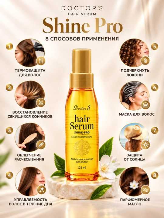Doctor-S Hair Serum Shine-Pro 125 мл — питательное масло-сыворотка для волос