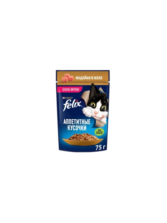 Корм для кошек Felix 75г для взрослых индейка - 