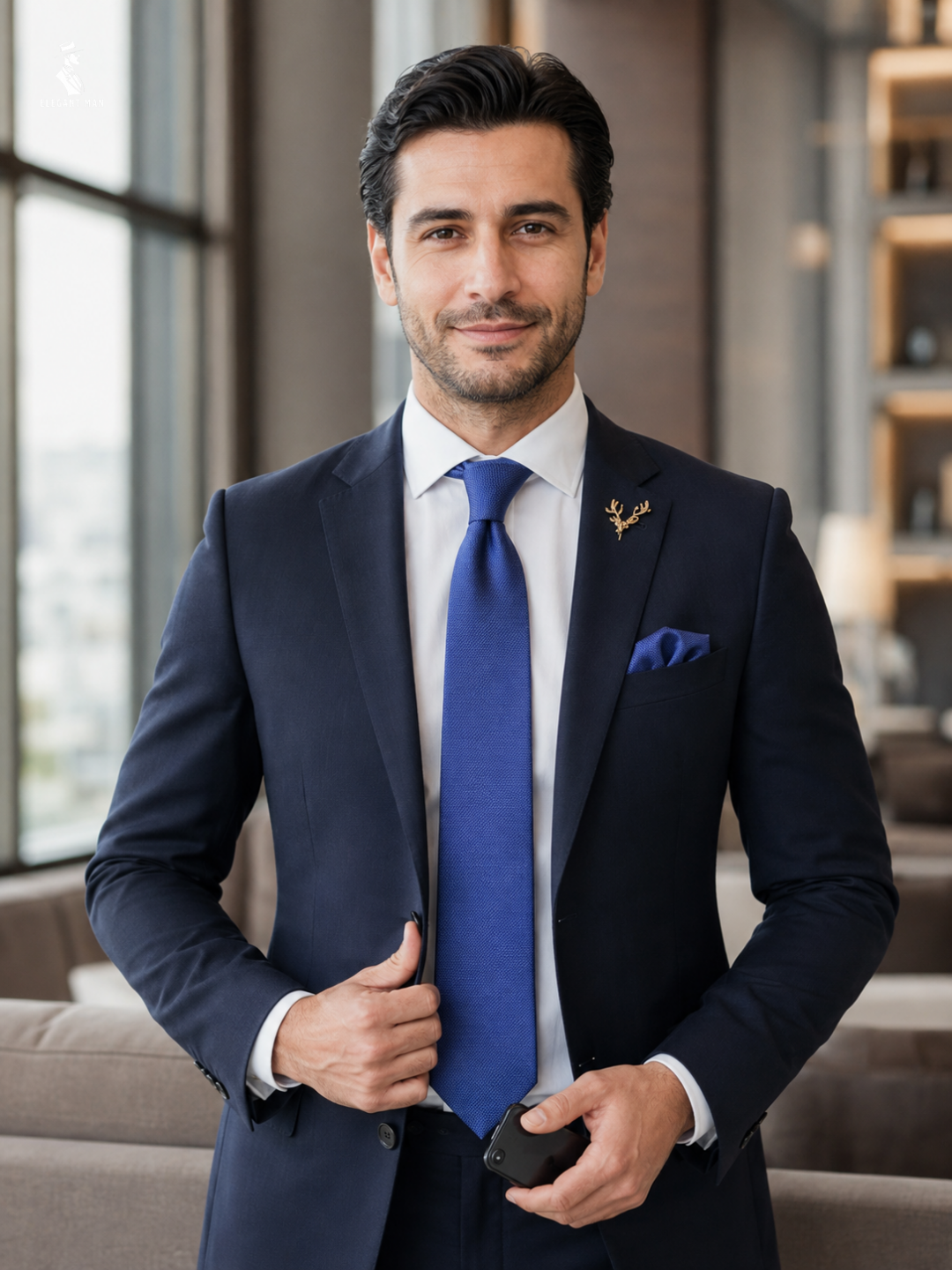 Erkaklar uchun sovg‘a to‘plami 6/1 ELEGANT MAN: galstuk, kapalak, zaponka, qisqich, brosh