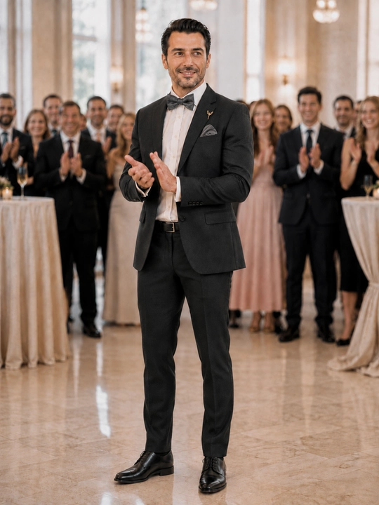 Erkaklar uchun sovg‘a to‘plami 6/1 ELEGANT MAN: galstuk, kapalak, zaponka, qisqich, brosh