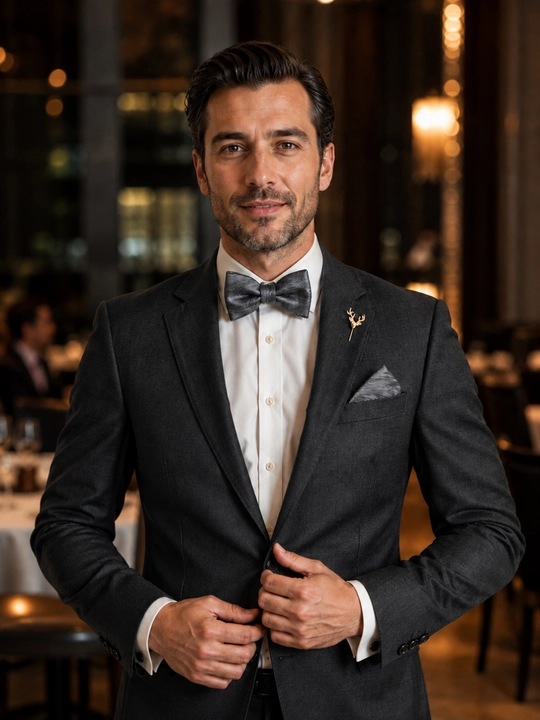 Erkaklar uchun sovg‘a to‘plami 6/1 ELEGANT MAN: galstuk, kapalak, zaponka, qisqich, brosh