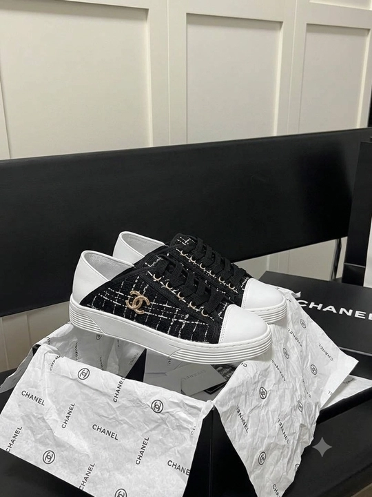 Chanel ayollar uchun tvid krossovkalari, qulay va kundalik kedlar, 36-40 o‘lchamlar - 