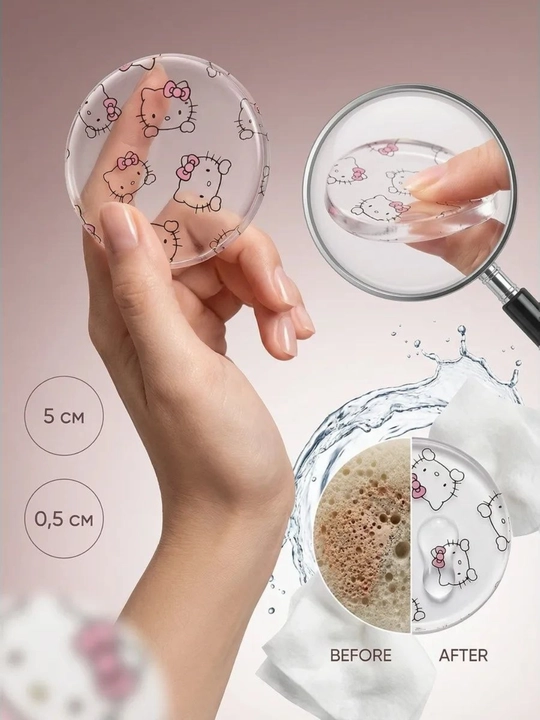 Силиконовый спонж для макияжа, губка для лица и косметики, Hello Kitty 5 см