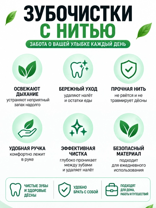 Зубочистки с зубной нитью
