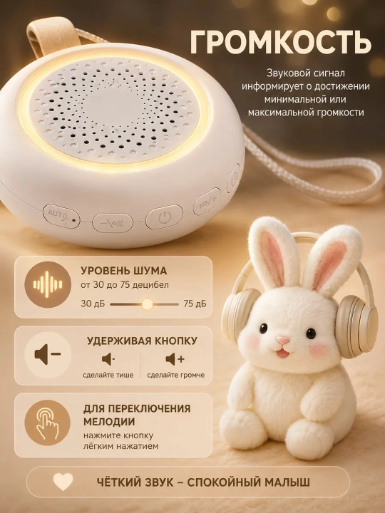 Ночник детский с белым шумом для новорожденных