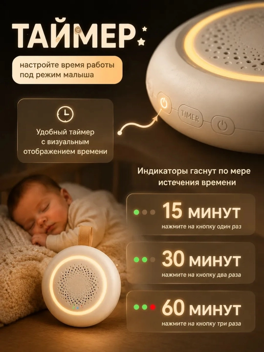 Ночник детский с белым шумом для новорожденных