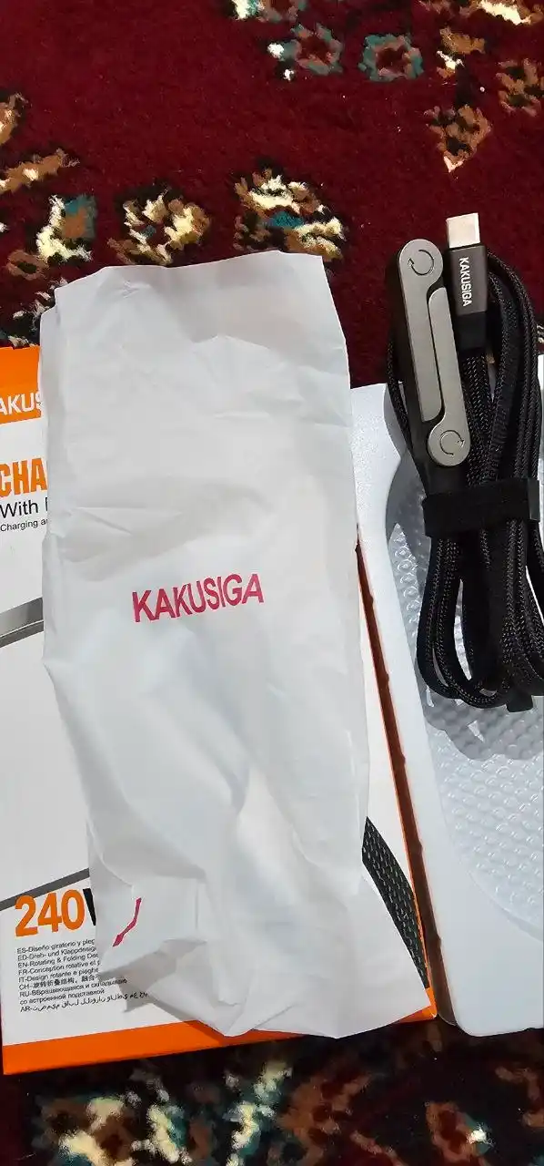 KAKUSIGA KSC-1033 кабель 240 Вт для зарядки и передачи данных с держателем, 1,5 м
