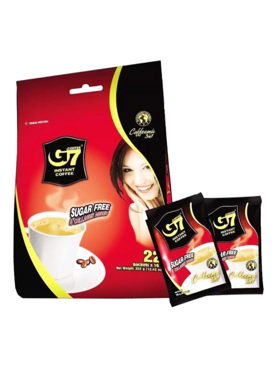 Кофе растворимый G7 Collagen & Sugar Free, 22 саше × 16 г - 