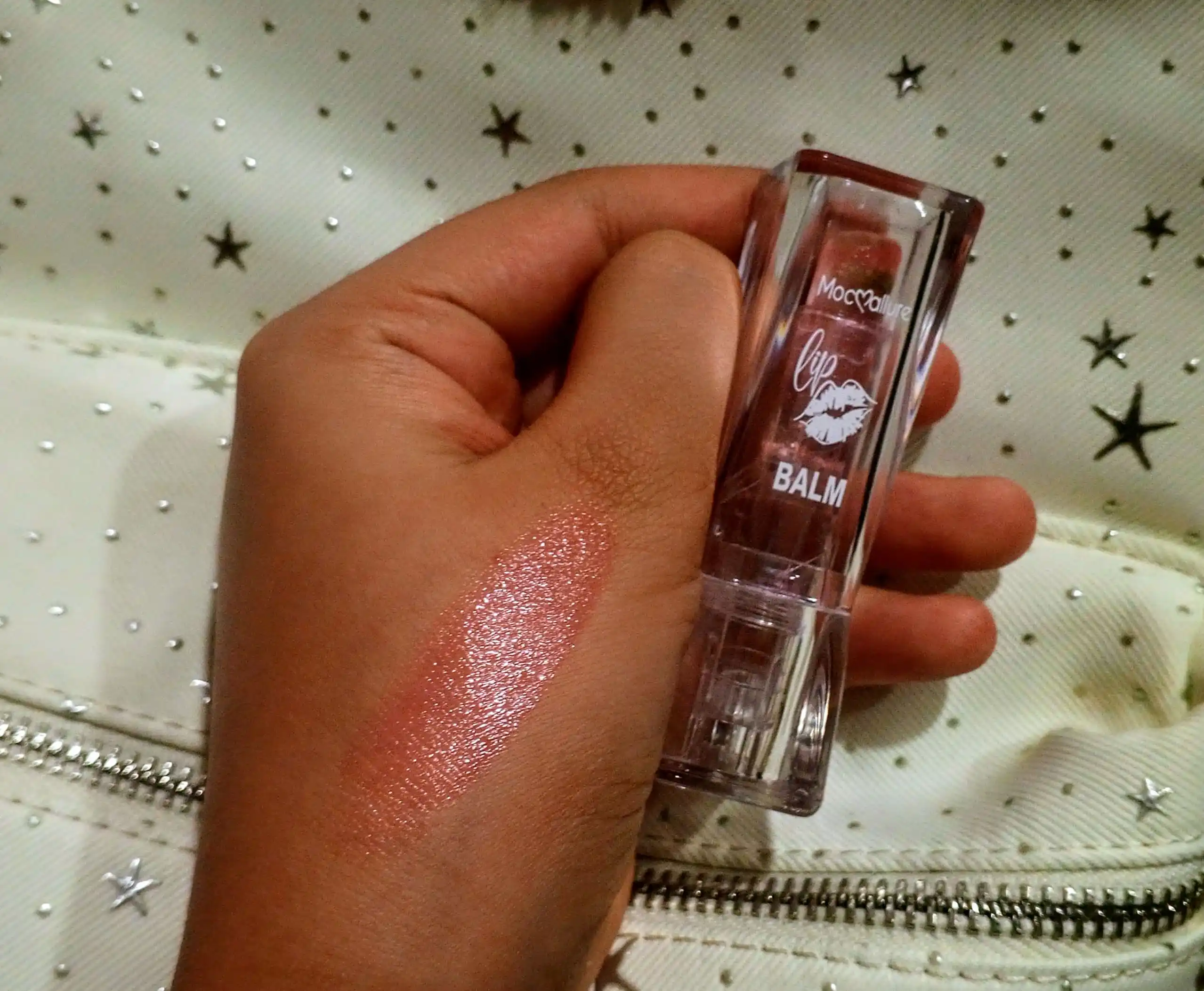 Тинт-блеск, с цветком внутри с проявляющим натуральным розовым оттенком