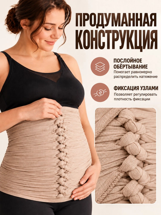 Бенкунг послеродовой, тканевый бандаж для живота, ширина 20 см, длина 12, 15, 18 и 20 м