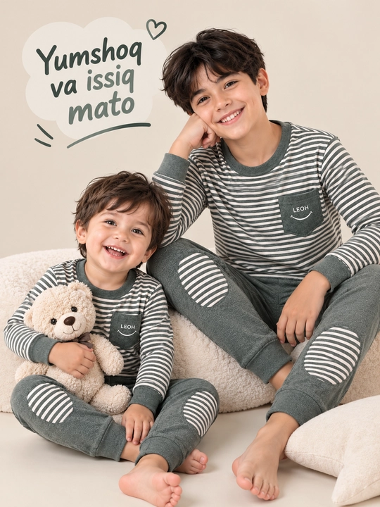 Bolalar pijamasi 2–16 yosh — issiq, yumshoq va qulay