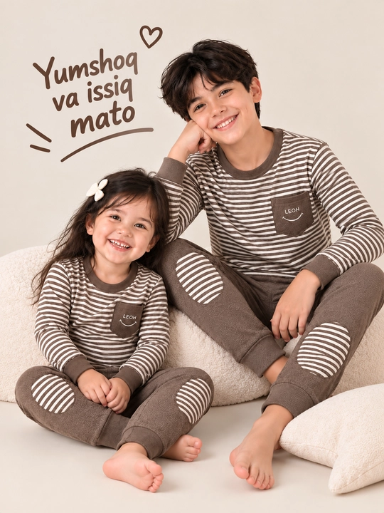 Bolalar pijamasi 2–16 yosh — issiq, yumshoq va qulay